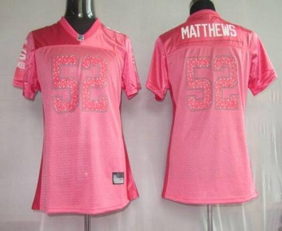 Packers #52 Clay Matthews Red Women's Sweetheart Stitched NFL Jersey
